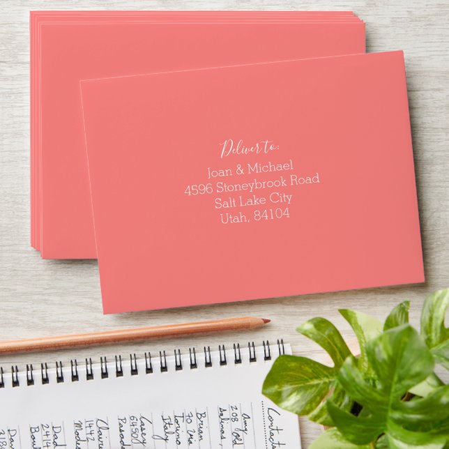 Modern Minimalist Wedding Envelope Pre-addressed (Stacked)