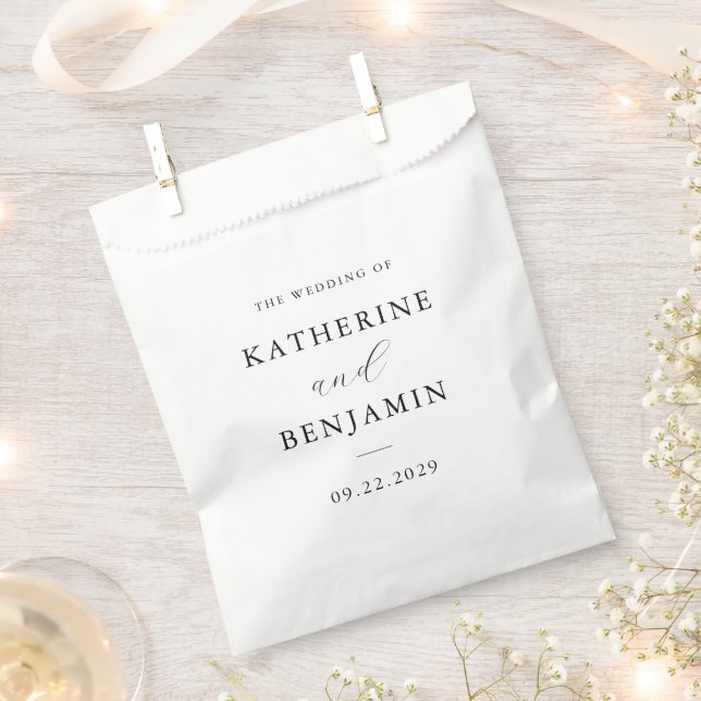Modern Minimalist Wedding Favor Bag (Clipped)