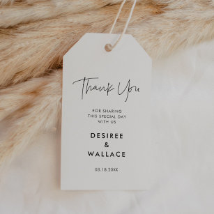 Modern minimalist wedding favor gift tags