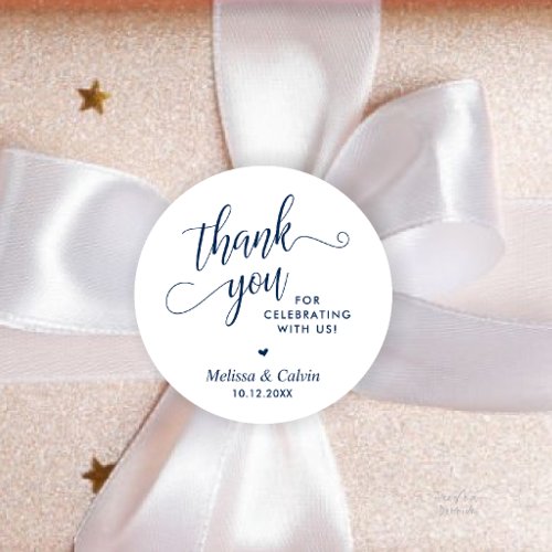 Modern Minimalist Wedding Favor Gifts Thank You Classic Round Sticker