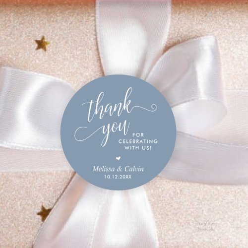 Modern Minimalist Wedding Favor Gifts Thank You Classic Round Sticker