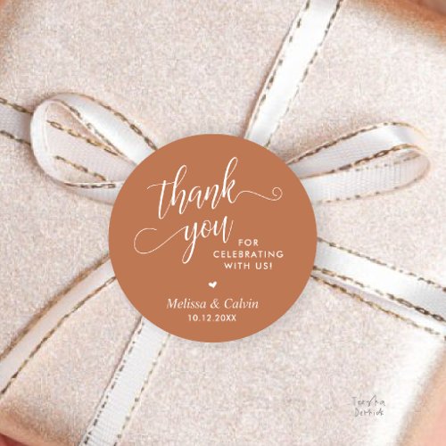 Modern Minimalist Wedding Favor Gifts Thank You Classic Round Sticker