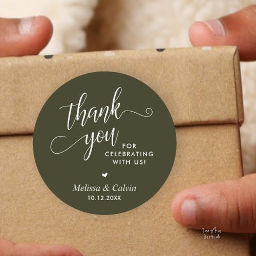 Modern Minimalist Wedding Favor Gifts Thank You Classic Round Sticker
