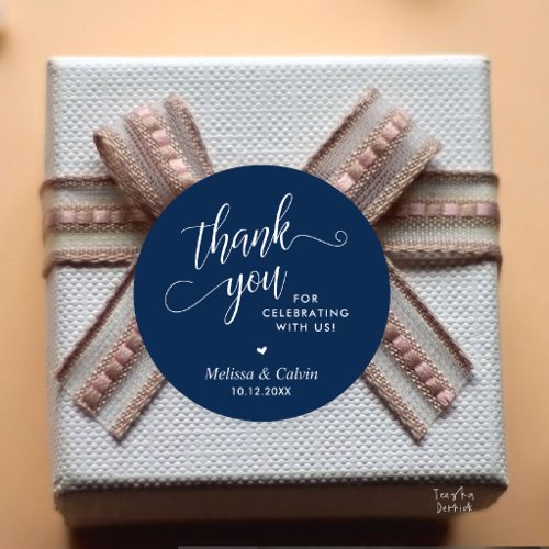 Modern Minimalist Wedding Favor Gifts Thank You Classic Round Sticker