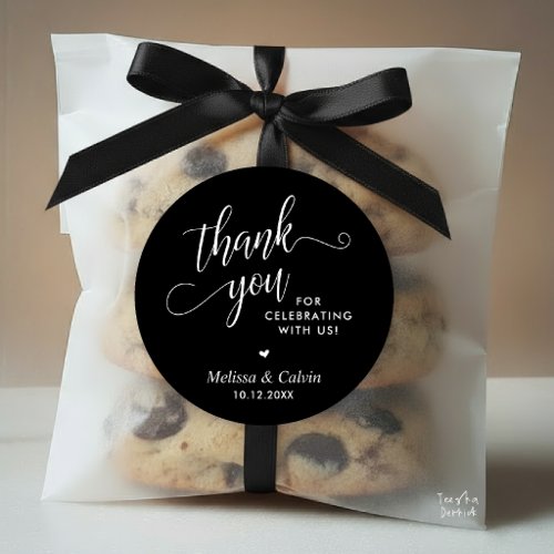 Modern Minimalist Wedding Favor Gifts Thank You Classic Round Sticker