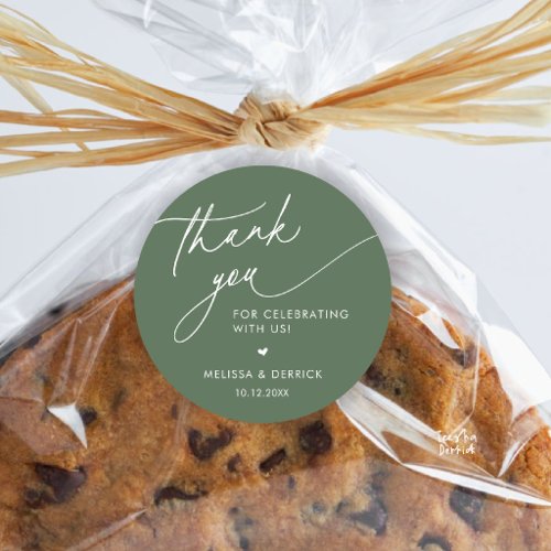 Modern Minimalist Wedding Favor Gifts Thank You Classic Round Sticker