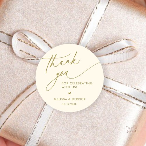 Modern Minimalist Wedding Favor Gifts Thank You Classic Round Sticker