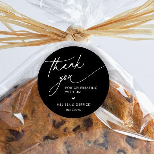 Modern Minimalist Wedding Favor Gifts Thank You Classic Round Sticker