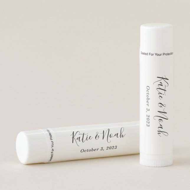 Modern Minimalist Wedding Favor Lip Balm (Front)