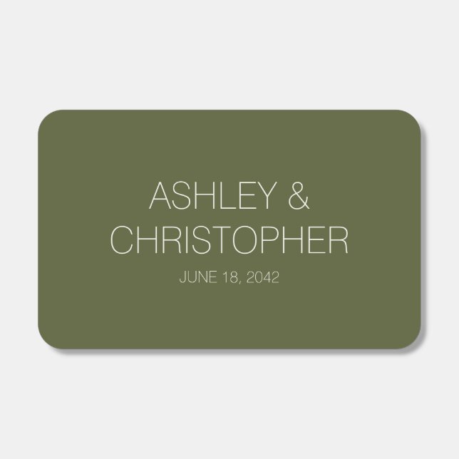 Modern Minimalist Wedding Favor Matchboxes (Front)