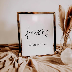 Modern Minimalist wedding Favors sign