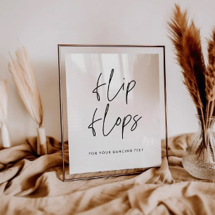 Modern Minimalist Wedding Flip Flops sign