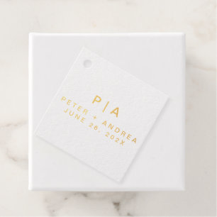 Modern Minimalist Wedding Foil Favor Tags
