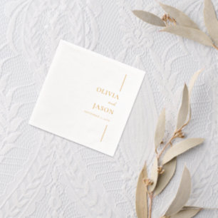 Modern Minimalist Wedding Foil Napkins