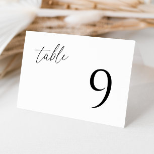 Modern Minimalist Wedding Folded Table Number Card