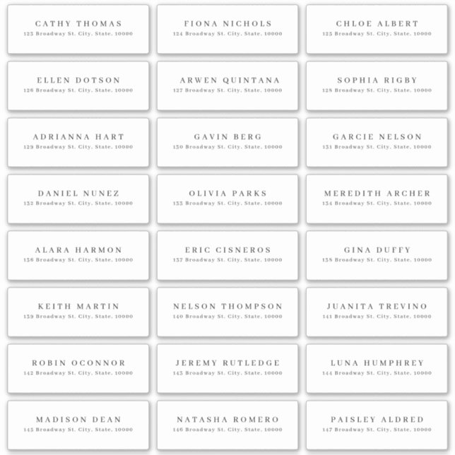 modern minimalist wedding guest address label (Front)