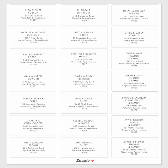 Modern Minimalist Wedding Guest Address Labels (Creator Uploaded)