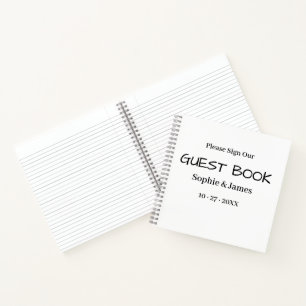 Modern Minimalist Wedding Guest Book notebook