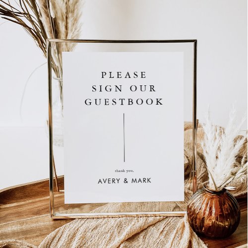 Modern Minimalist Wedding Guest Book Sign