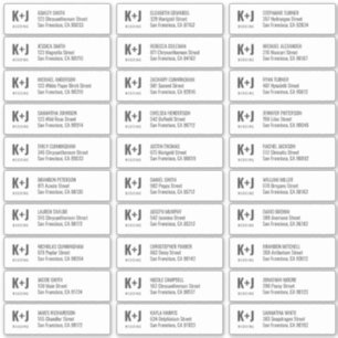 Modern + Minimalist Wedding Guest Names Address Sticker