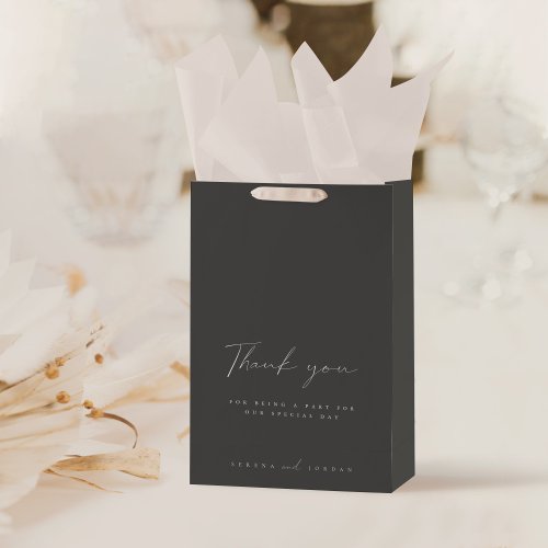 Modern Minimalist Wedding Guest Thank You  Medium Gift Bag