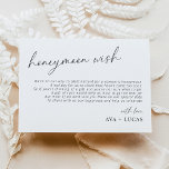 Modern Minimalist Wedding Honeymoon Fund Enclosure Card<br><div class="desc">Make it easy for guests to contribute to your dream getaway with this honeymoon fund card insert. Featuring a modern minimalist design, this enclosure is perfect for including in your wedding invitation suite, letting guests know how they can support your honeymoon fund. The customizable poem wording provides a simple and...</div>