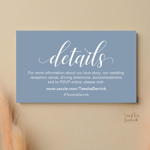 Modern Minimalist Wedding Information and Details Enclosure Card