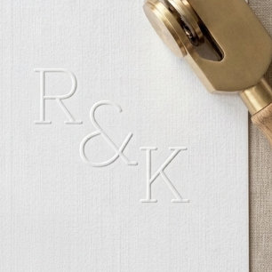 Modern Minimalist Wedding Initials Monogram Embosser