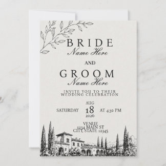 Modern Minimalist Wedding Invitation