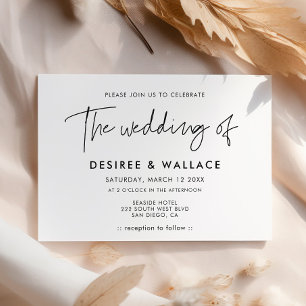 Modern minimalist wedding invitation
