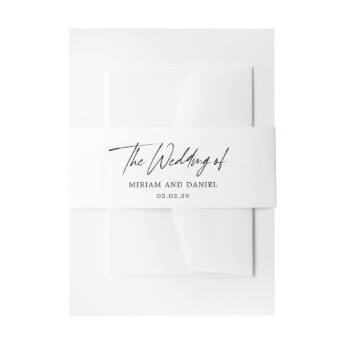 Modern Minimalist Wedding Invitation Belly Band