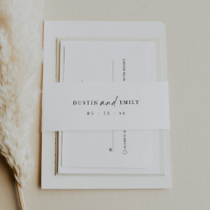 Modern Minimalist Wedding Invitation Belly Band