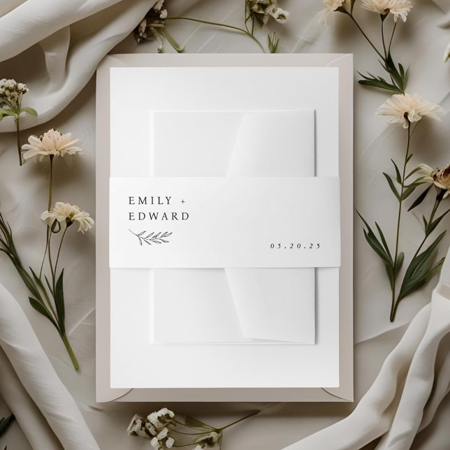 Modern Minimalist Wedding Invitation Belly Band (Creator Uploaded)