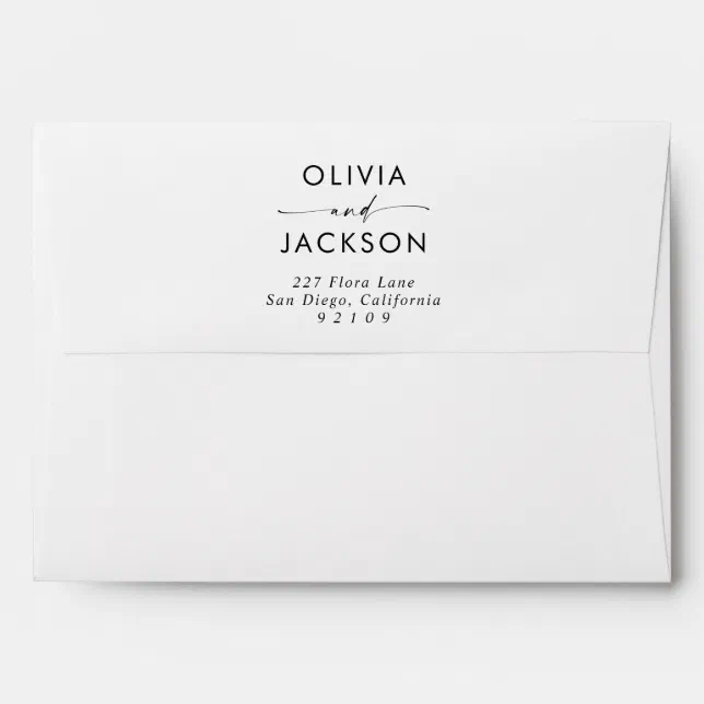 Modern Minimalist Wedding Invitation Envelope Zazzle