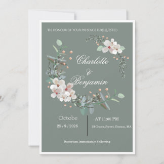 Modern Minimalist Wedding Invitation Template | El