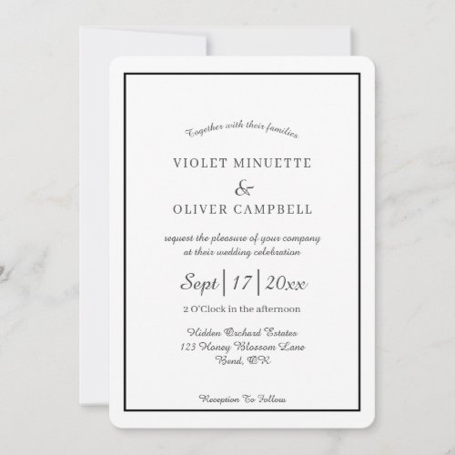 Modern Minimalist Wedding Invitation v2