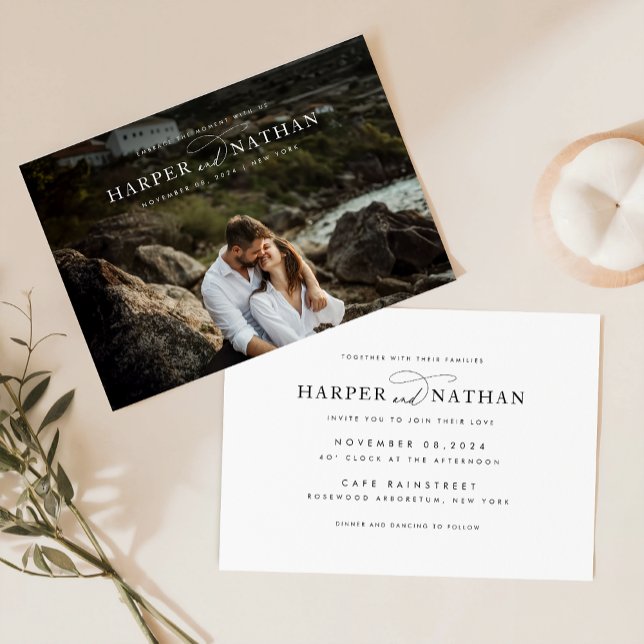 Modern Minimalist Wedding Invitation With Photo (Creator Uploaded)