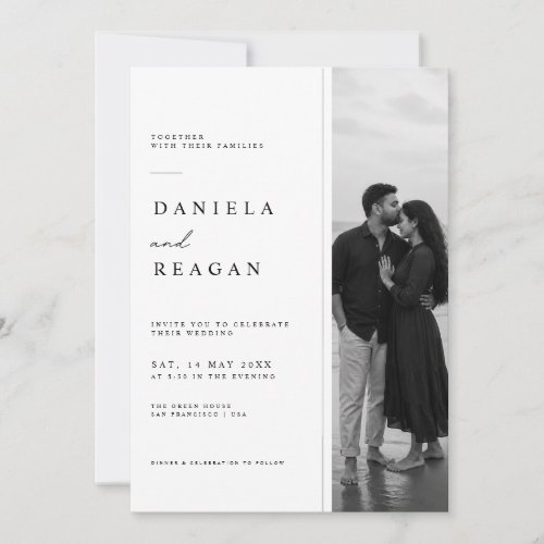 Modern Minimalist Wedding Invitation with Photo.