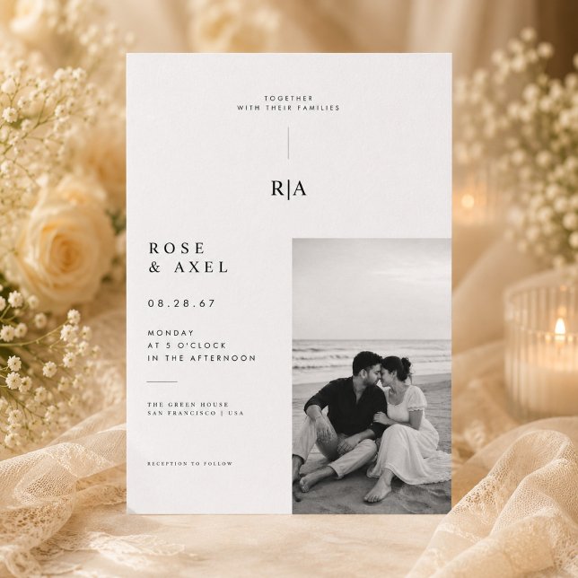 Modern Minimalist Wedding Invitation with Photo La (Creator Uploaded)