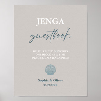 Modern Minimalist Wedding Jenga Guest Book Sign