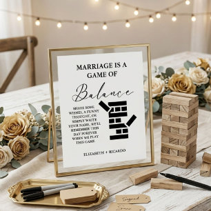 Modern Minimalist Wedding Jenga Guest Book Sign