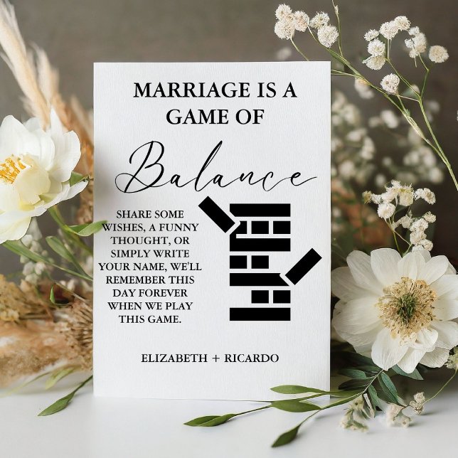 Modern Minimalist Wedding Jenga Guest Book Sign (Creator Uploaded)