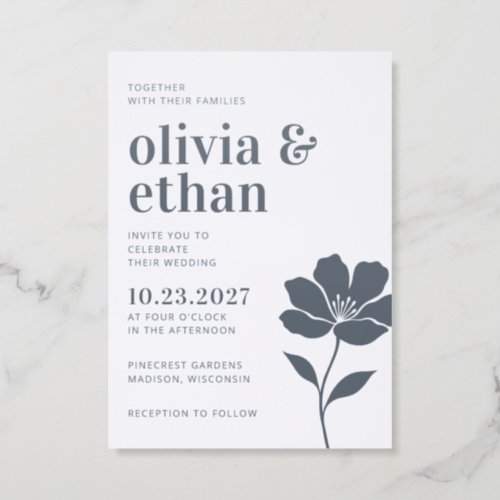 Modern Minimalist Wedding Letterpress Invitation