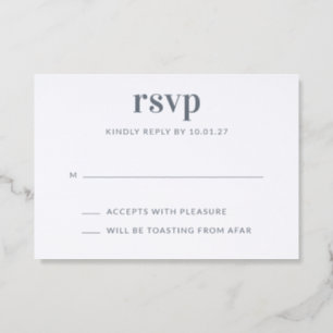Modern Minimalist Wedding Letterpress RSVP Cards