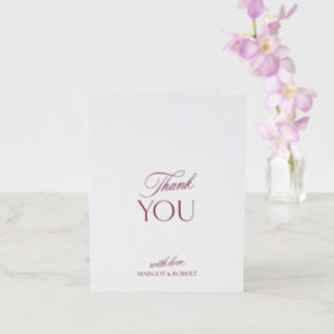 Modern Minimalist Wedding Letterpress Thank You Card
