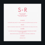 Modern Minimalist Wedding Menu Card<br><div class="desc">This Modern Minimalist collection is simple and stylish,  perfect for adding a contemporary touch to any event. Available in a variety of colors. Custom colors available upon request.</div>