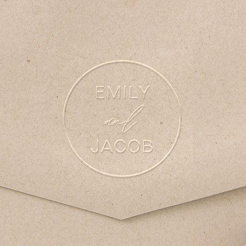 Modern Minimalist Wedding Monogram Embosser 