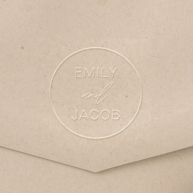 Modern Minimalist Wedding Monogram Embosser  (Creator Uploaded)