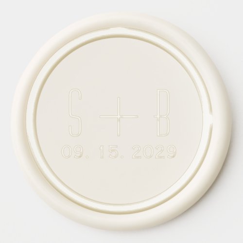 Modern Minimalist Wedding Monogram Wax Seal Sticker