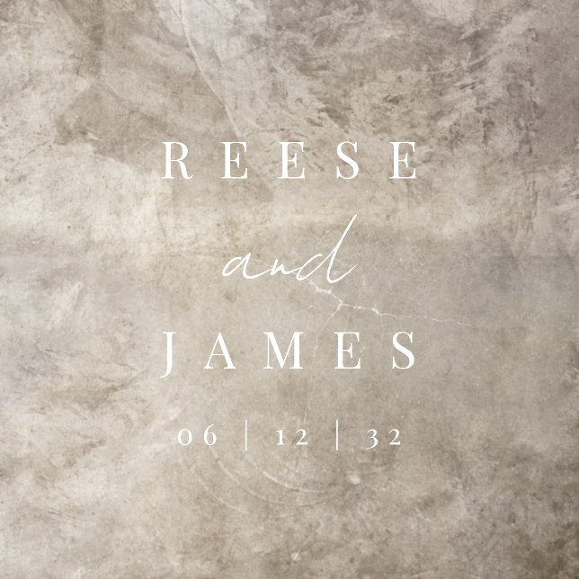 Modern Minimalist Wedding Names & Date Floor Decals (Insitu)